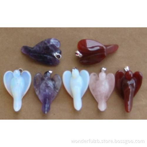 gemstone angel pendants